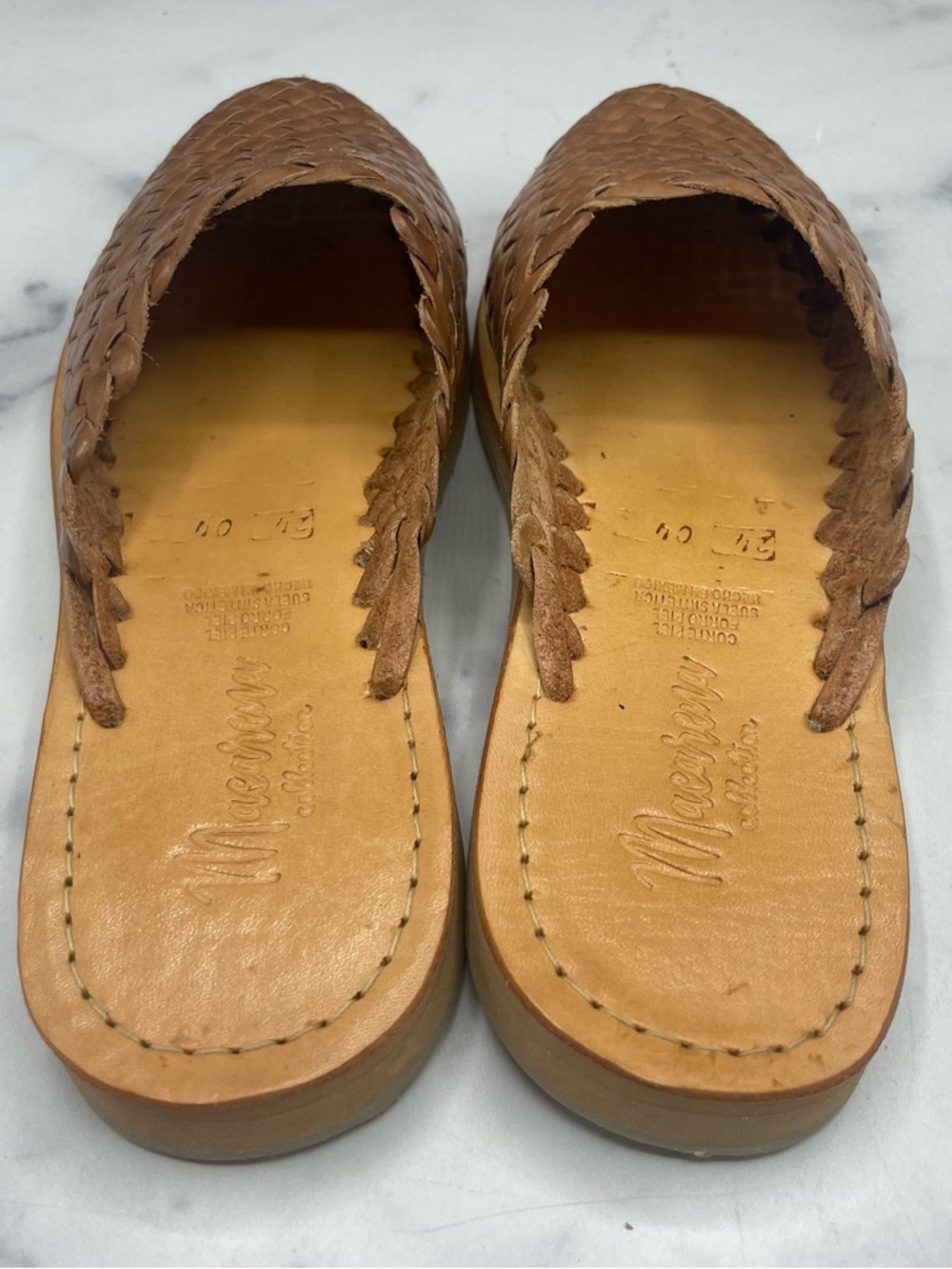 Woven Leather Slip-On Mules in Brown - Picture 3 of 7